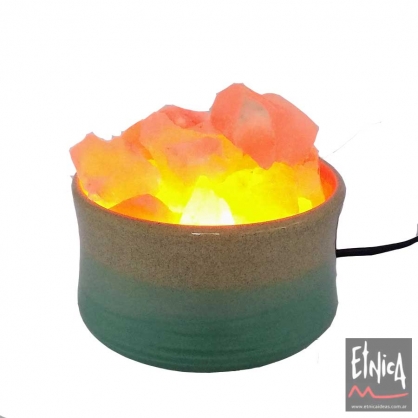 Luminaria de Sal del Himalaya<br/>Cuenco Cerámica Artesanal